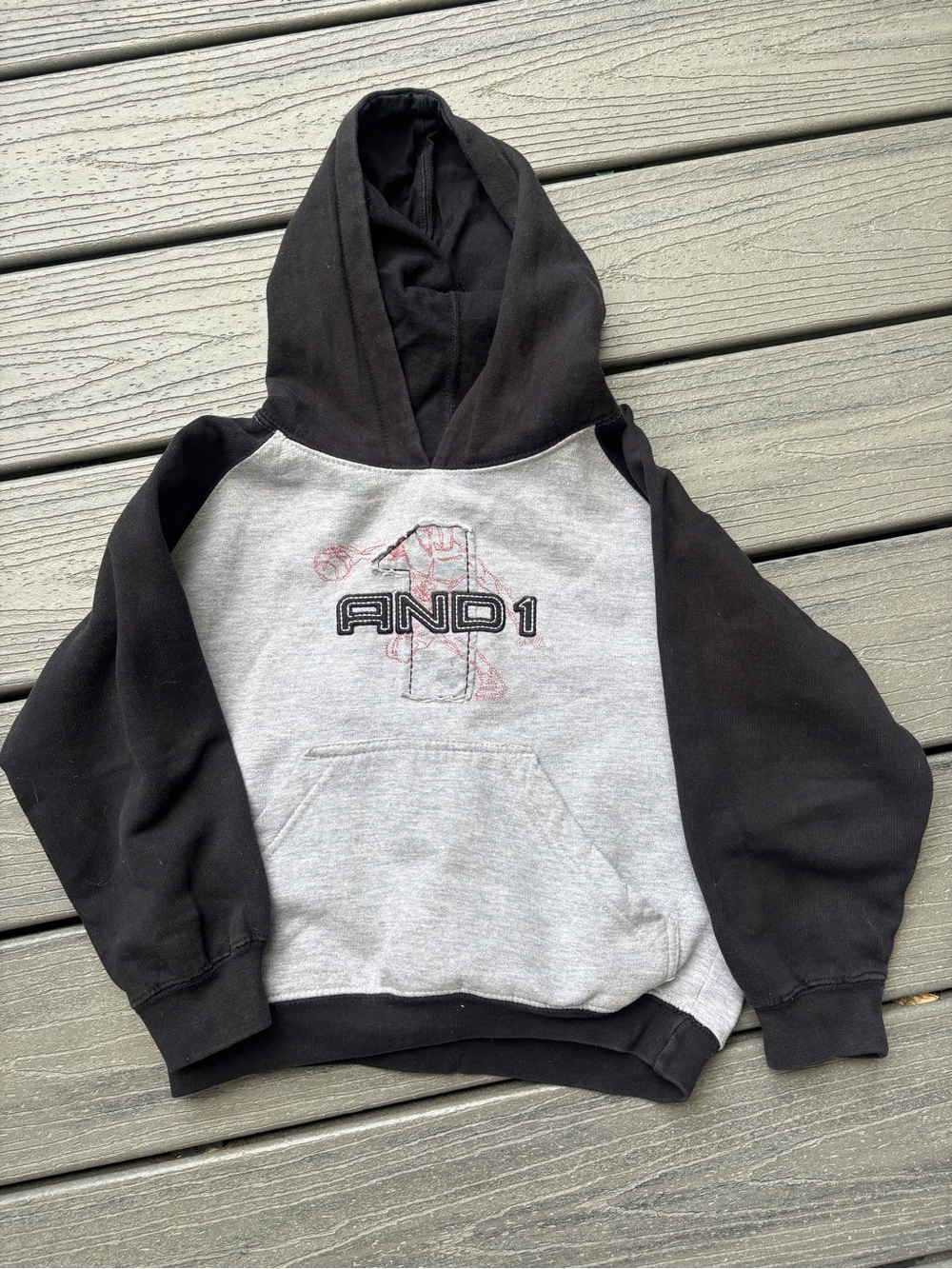 And1 Black & Gray Raglan Hoodie for Kids